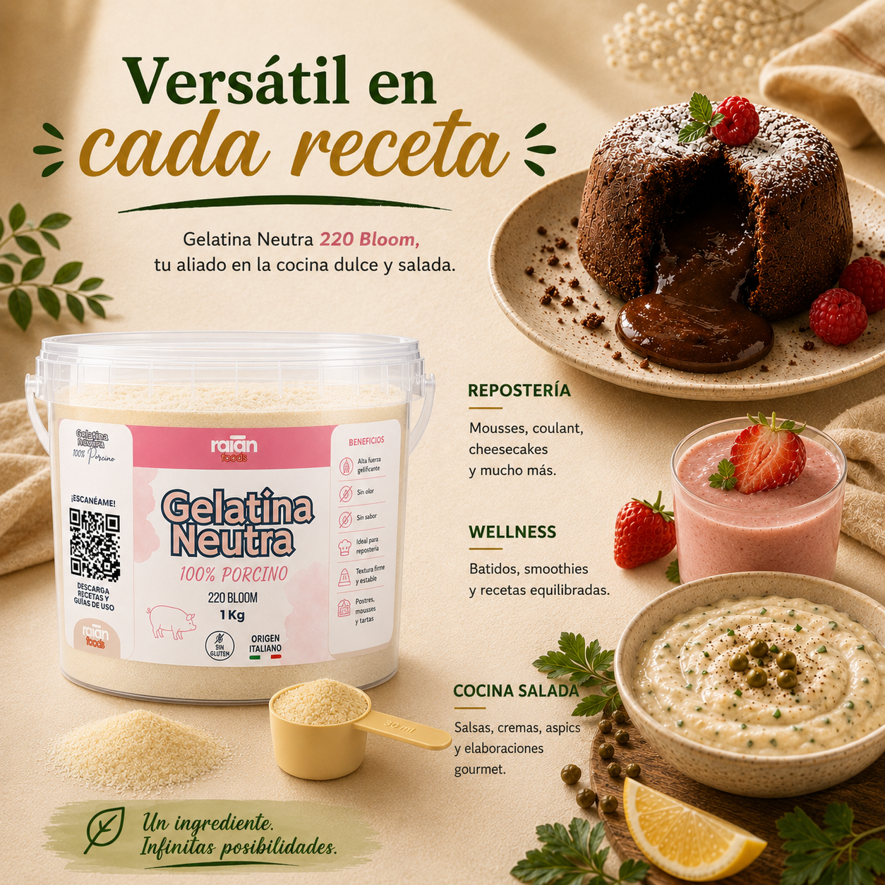 Gelatina neutra porcina RAIAN - imagen 1